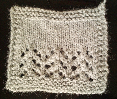 Il campione di AlpaBaby lavorato a legaccio, pizzo e maglia rasata