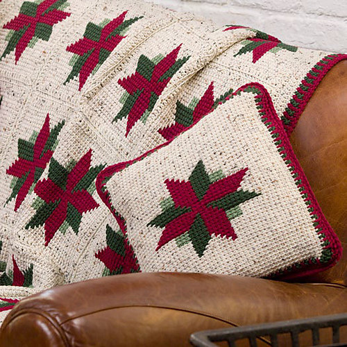 progetti natalizi Christmas Star Throw and Pillow di Glenda Winkleman