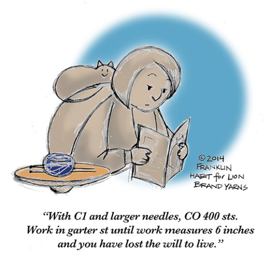 Vignetta di Franklin Habit dal blog the tiene per Lion brand