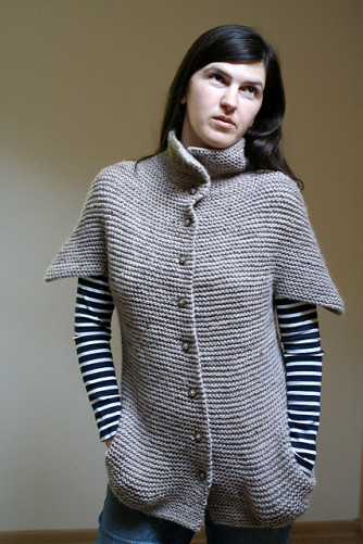 Cardigan con collo a ciambella a maglia legaccio