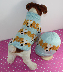 Jack Russell Emoji Dog Coat and Beanie Hat regalo natale