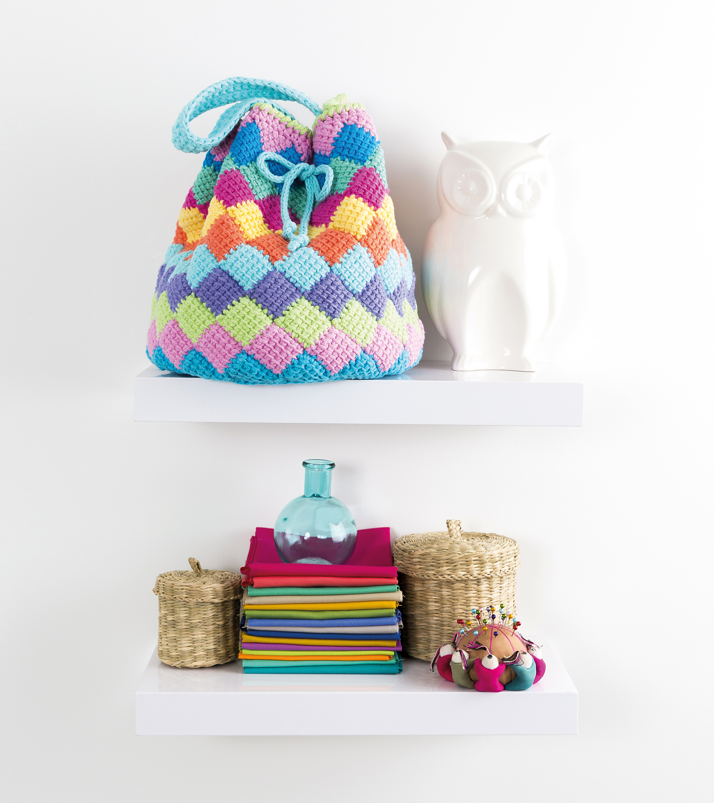 Entrelac Bag Poppy & Bliss apprendimento e diffusione uncinetto tunisino