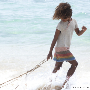 Vestito per bambina in cotone rigato