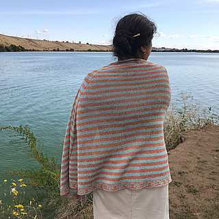 scialle a maglia a righe autunno