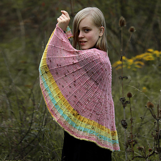 scialle semicircolare a maglia autunno