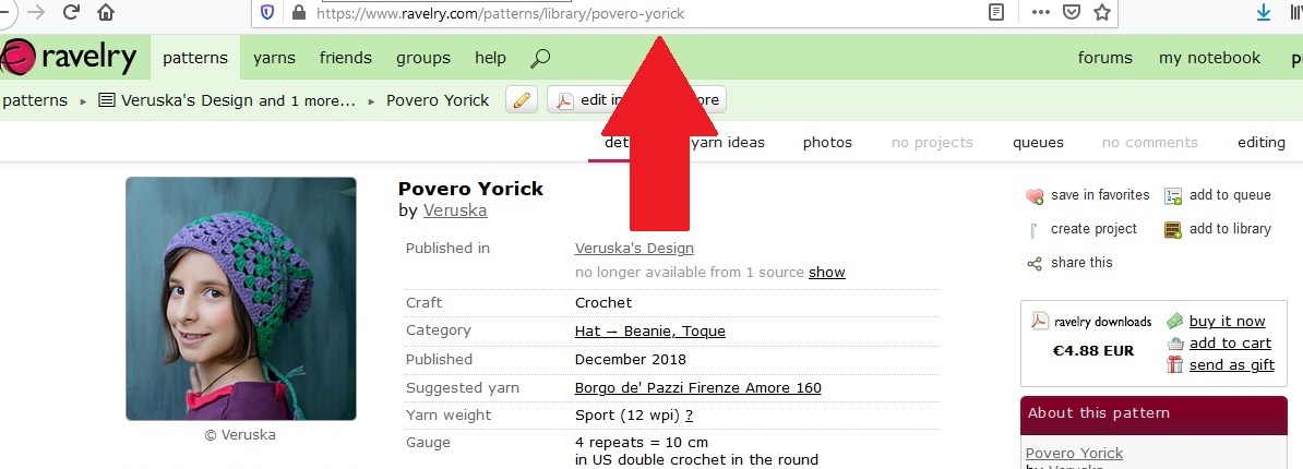 Link al modello su Ravelry