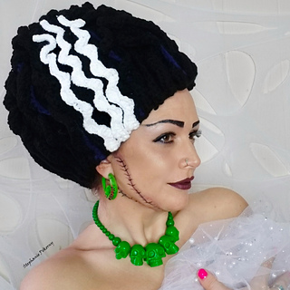 copricapo ucinetto acconciatura moglie di Frankenstein