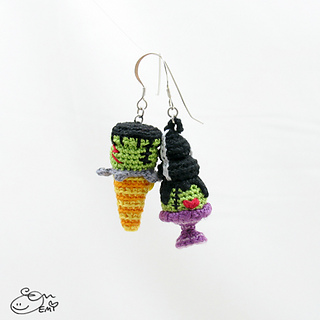 Orecchini frankenstein uncinetto