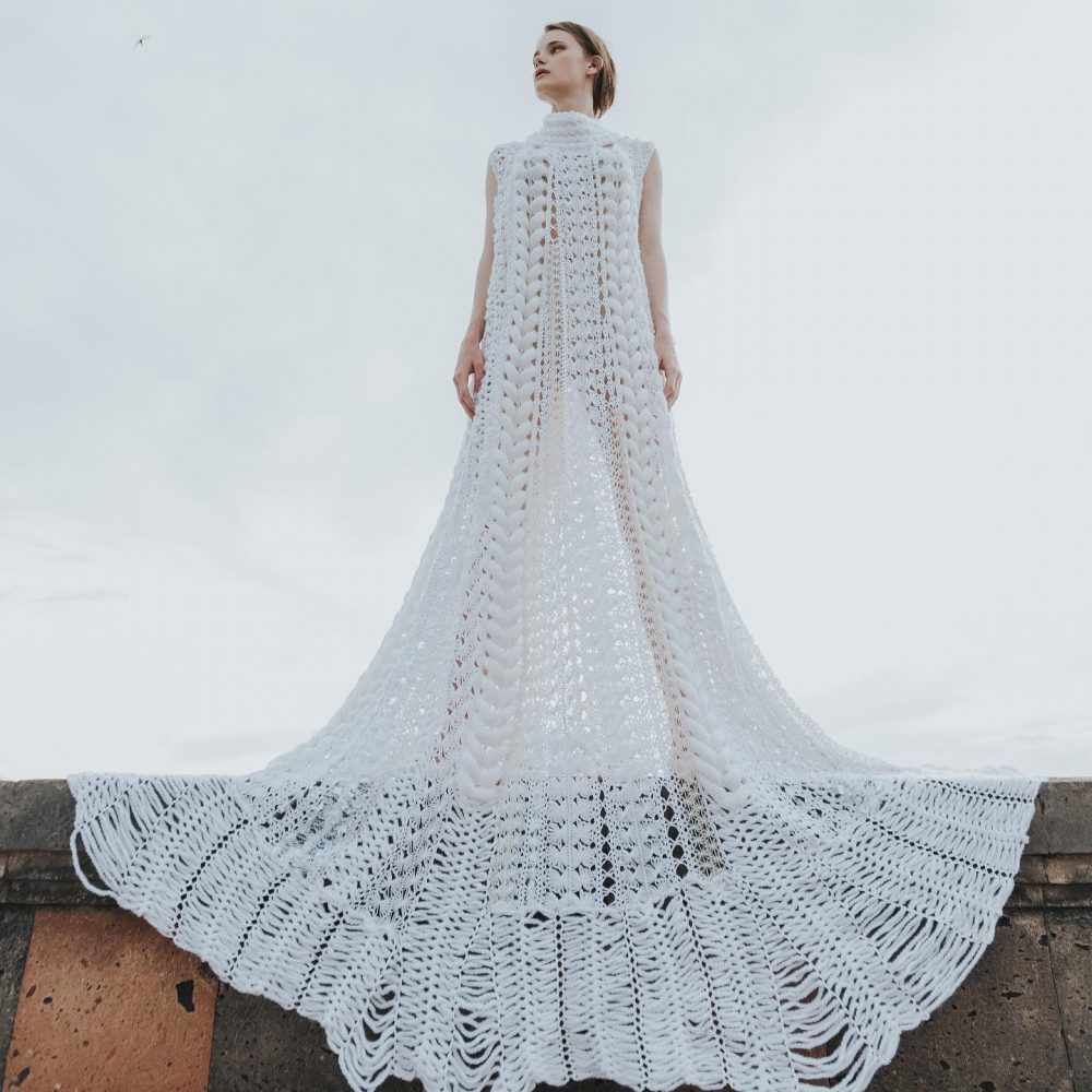 Abito extra lungo di Loom Weawing