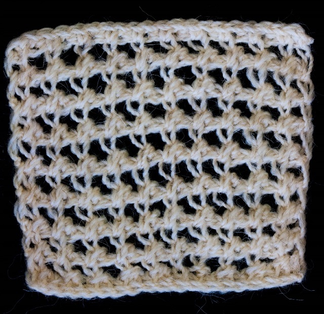 Punto a uncinetto tunisino tratto dalla pubblicazione del 1886: Knitting and Crochet - A Guide to the use of the Needle and the Hook