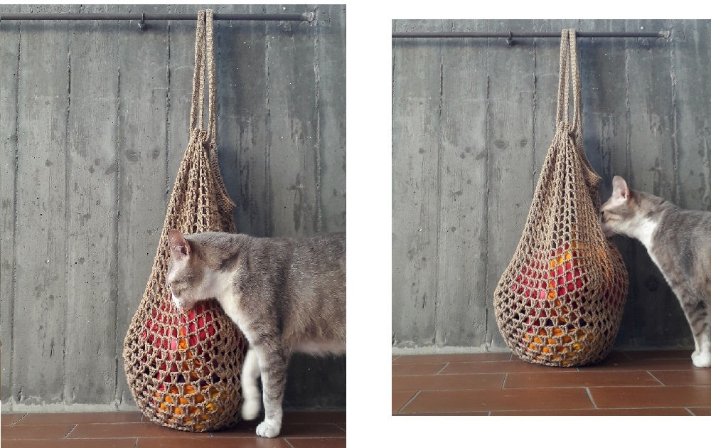 Foto di borsa a uncinetto con Nonnagwe', la gattyna che fa "mre".