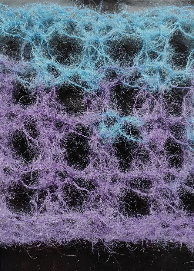 Campione di Kid mohair di Borgo de' Pazzi lavorato a punto peruviano