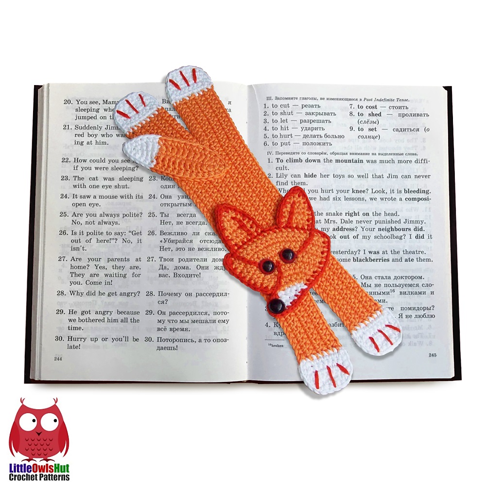Segnalibro a uncinetto di Little Owl's Hut