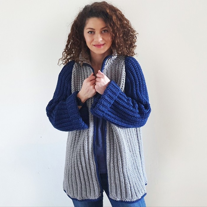 Cardigan a uncinetto Glitter Zipper Vest