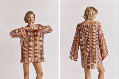 Abito a uncinetto del brand VRG GRL