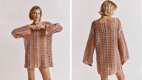 Abito a uncinetto del brand VRG GRL